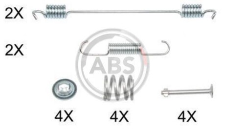 Монтажний набір гальмівних колодок A.B.S. A.B.S. 0889Q (фото 1)