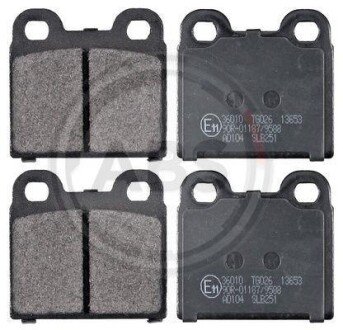 Комплект тормозных колодок, дисковый механизм A.B.S. 36010