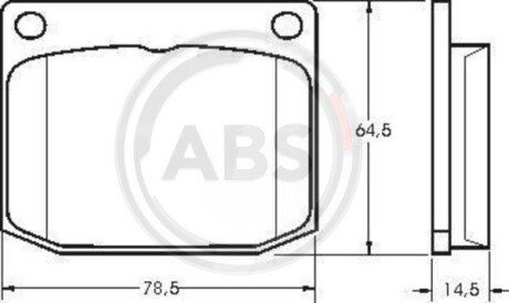Комплект тормозных колодок, дисковый механизм A.B.S. 36029