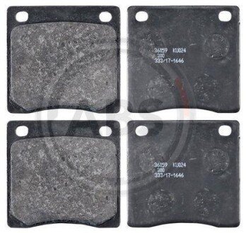 Комплект тормозных колодок, дисковый механизм A.B.S. 36059