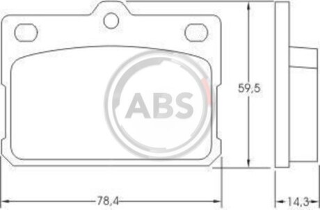 Комплект тормозных колодок, дисковый механизм A.B.S. 36072