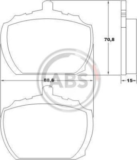 Гальмівні колодки, дискове гальмо (набір) A.B.S. A.B.S. 36102 (фото 1)