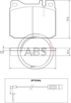 Гальмівні колодки, дискове гальмо (набір) A.B.S. A.B.S. 36105