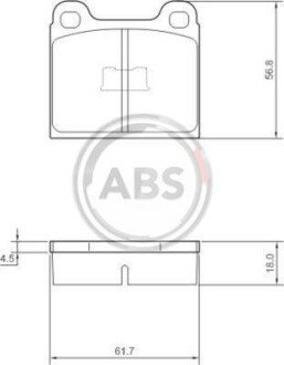Комплект тормозных колодок, дисковый механизм A.B.S. 36106