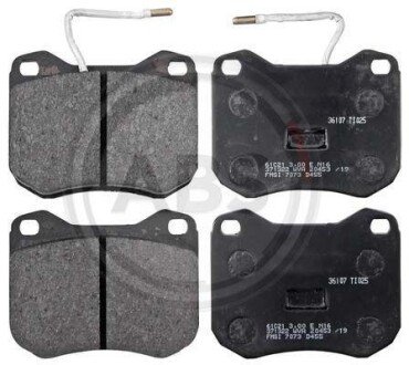 Комплект тормозных колодок, дисковый механизм A.B.S. 36107