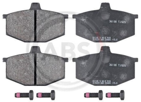 Комплект тормозных колодок, дисковый механизм A.B.S. 36108