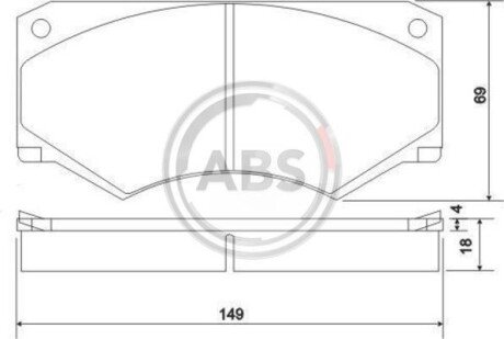 Комплект тормозных колодок, дисковый механизм A.B.S. 36142