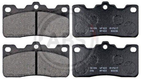 Комплект тормозных колодок, дисковый механизм A.B.S. 36184