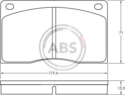 Комплект тормозных колодок, дисковый механизм A.B.S. 36341