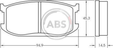 Комплект тормозных колодок, дисковый механизм A.B.S. 36453
