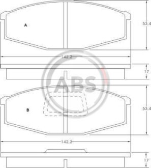Гальмівні колодки, дискове гальмо (набір) A.B.S. A.B.S. 36528