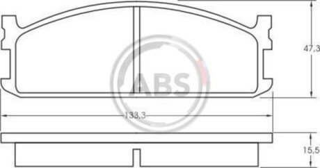 Комплект тормозных колодок, дисковый механизм A.B.S. 36593