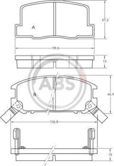 Гальмівні колодки, дискове гальмо (набір) A.B.S. A.B.S. 36605