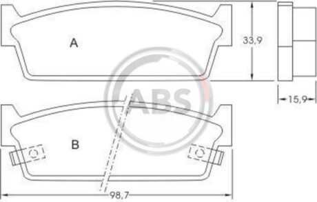 Гальмівні колодки, дискове гальмо (набір) A.B.S. A.B.S. 36617