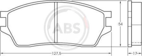 Комплект тормозных колодок, дисковый механизм A.B.S. 36641