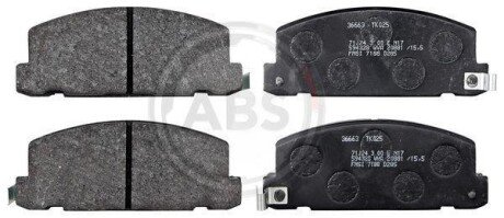 Комплект тормозных колодок, дисковый механизм A.B.S. 36663