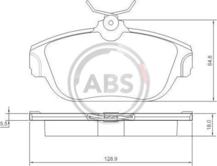 Гальмівні колодки, дискове гальмо (набір) A.B.S. A.B.S. 36710