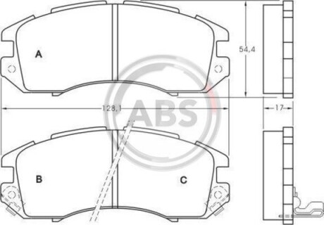 Гальмівні колодки, дискове гальмо (набір) A.B.S. A.B.S. 36720