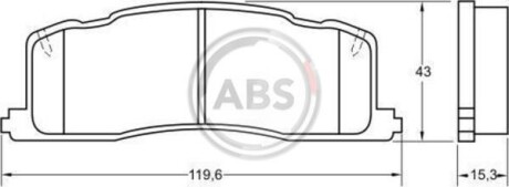 Гальмівні колодки, дискове гальмо (набір) A.B.S. A.B.S. 36734