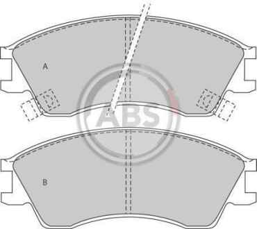 Комплект тормозных колодок, дисковый механизм A.B.S. 36738