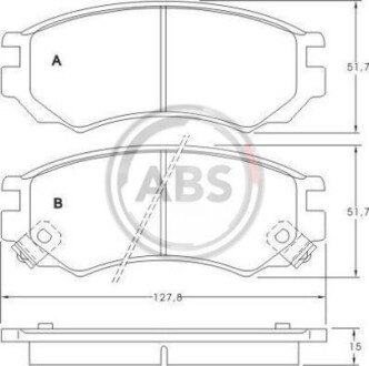 Гальмівні колодки, дискове гальмо (набір) A.B.S. A.B.S. 36743