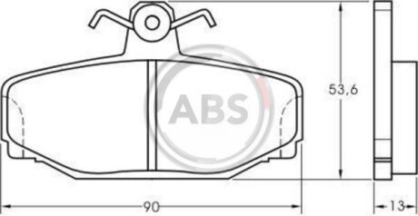 Гальмівні колодки, дискове гальмо (набір) A.B.S. A.B.S. 36744