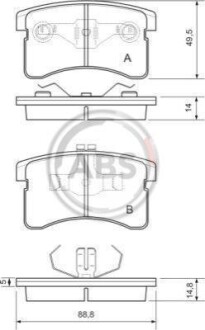 Гальмівні колодки, дискове гальмо (набір) A.B.S. A.B.S. 36745