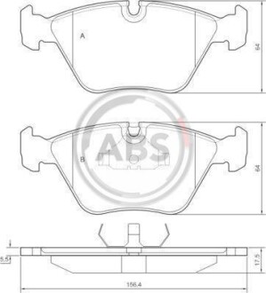 Гальмівні колодки, дискове гальмо (набір) A.B.S. A.B.S. 36755