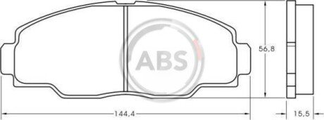 Колодки гальмівні дискові, комплект A.B.S. 36760