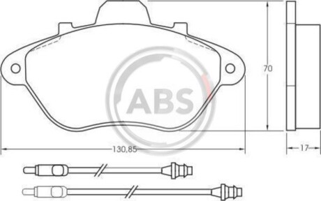 Колодки гальмівні дискові, комплект A.B.S. 36764