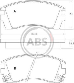 Гальмівні колодки, дискове гальмо (набір) A.B.S. A.B.S. 36779