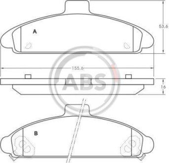 Комплект тормозных колодок, дисковый механизм A.B.S. 36792