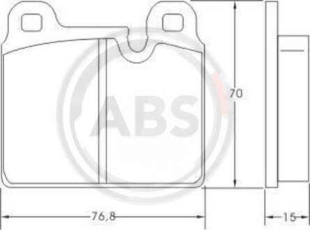 Комплект тормозных колодок, дисковый механизм A.B.S. 36833