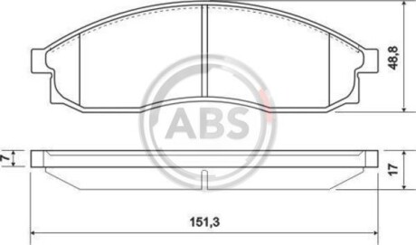 Гальмівні колодки, дискове гальмо (набір) A.B.S. A.B.S. 36862