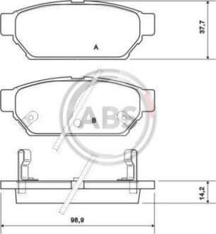 Гальмівні колодки, дискове гальмо (набір) A.B.S. A.B.S. 36864