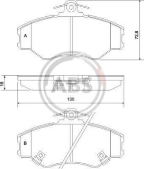 Гальмівні колодки, дискове гальмо (набір) A.B.S. A.B.S. 36871