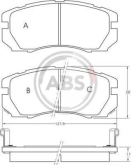 Гальмівні колодки, дискове гальмо (набір) A.B.S. A.B.S. 36878