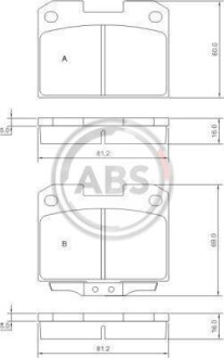 Гальмівні колодки, дискове гальмо (набір) A.B.S. A.B.S. 36890