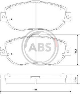 Комплект тормозных колодок, дисковый механизм A.B.S. 36920