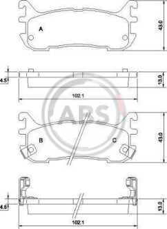 Гальмівні колодки, дискове гальмо (набір) A.B.S. A.B.S. 36927