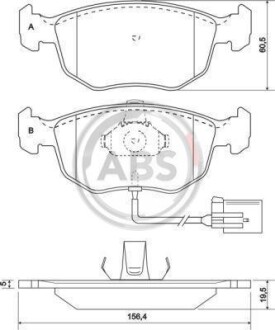 Гальмівні колодки, дискове гальмо (набір) A.B.S. A.B.S. 37004