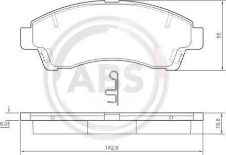 Комплект тормозных колодок, дисковый механизм A.B.S. 37091