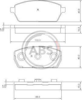 Комплект тормозных колодок, дисковый механизм A.B.S. 37096