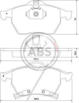 Гальмівні колодки, дискове гальмо (набір) A.B.S. A.B.S. 37116