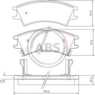 Гальмівні колодки, дискове гальмо (набір) A.B.S. A.B.S. 37126