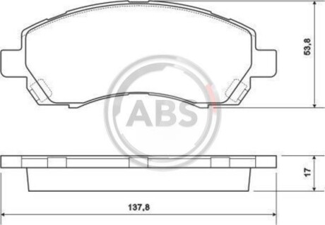 Гальмівні колодки, дискове гальмо (набір) A.B.S. A.B.S. 37163