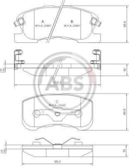 Гальмівні колодки, дискове гальмо (набір) A.B.S. A.B.S. 37169