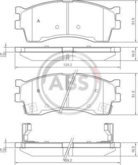 Гальмівні колодки, дискове гальмо (набір) A.B.S. A.B.S. 37180