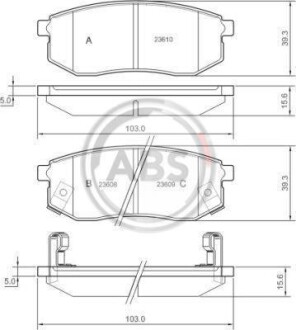 Гальмівні колодки, дискове гальмо (набір) A.B.S. A.B.S. 37182