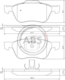 Гальмівні колодки, дискове гальмо (набір) A.B.S. A.B.S. 37210